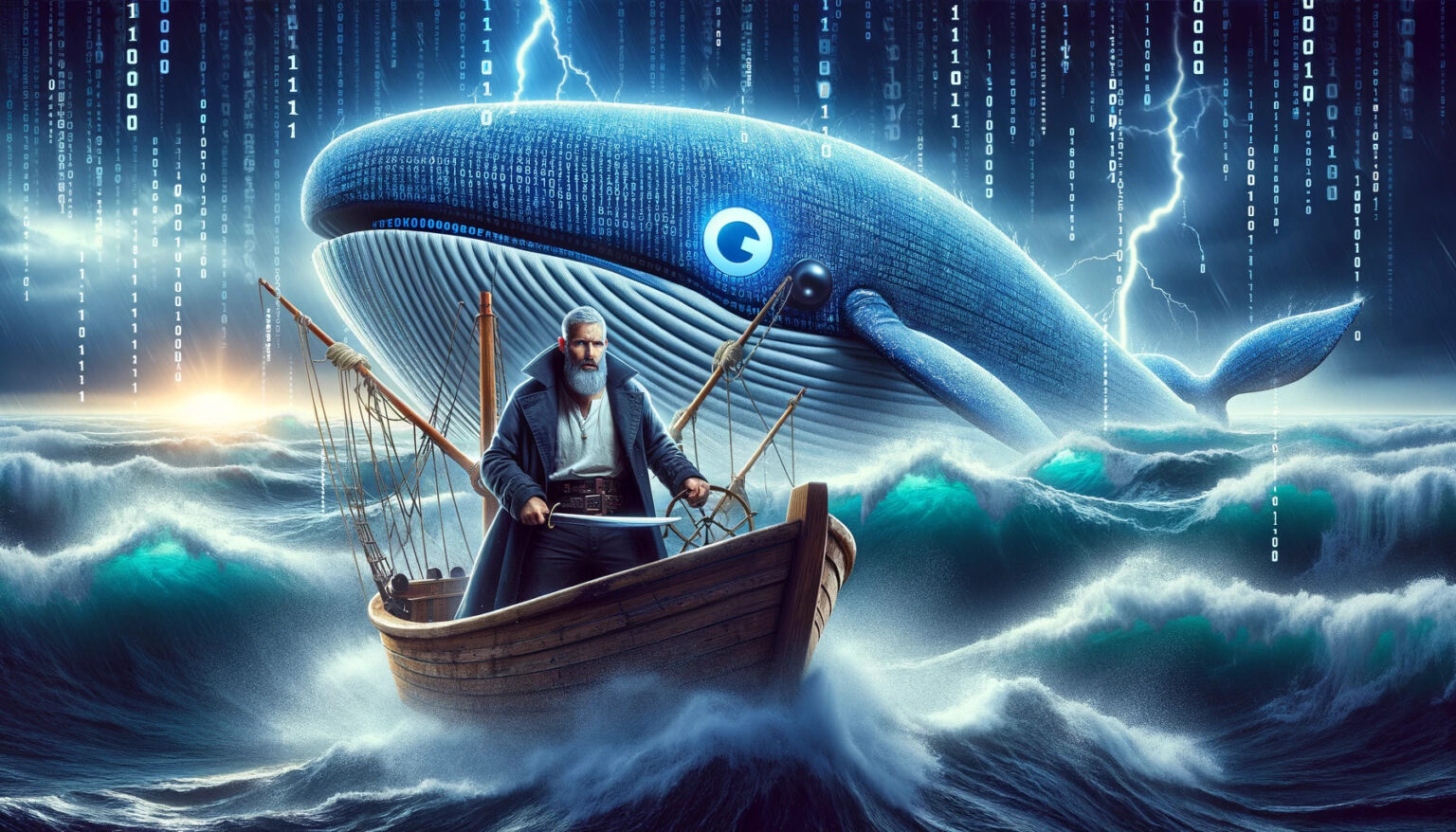 Moby-Click als Kapitän navigiert durch digitale Meere auf der Suche nach der perfekten Conversion-Rate.